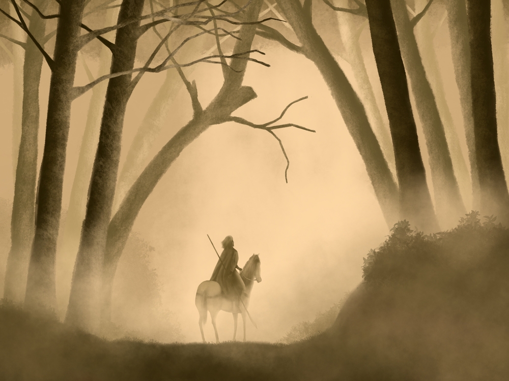 fantasy person on horse