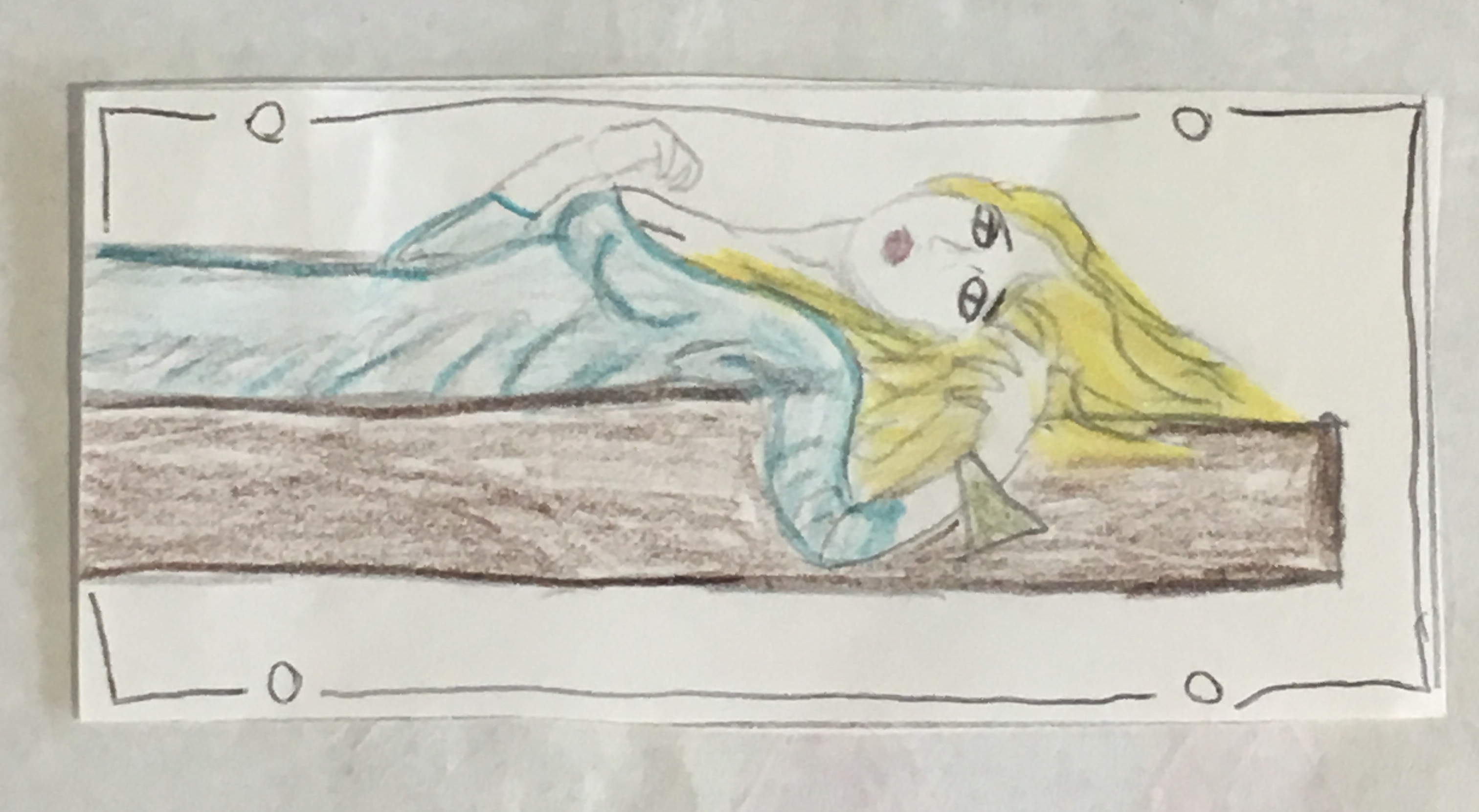 Old sketch lying down